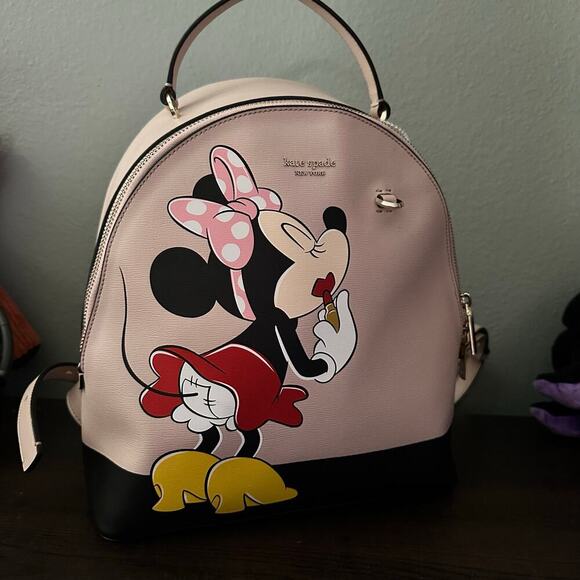 KATE SPADE NEW YORK DISNEY X MINNIE MOUSE MEDIUM BACKPACK RARE CUTE - Picture 1 of 12